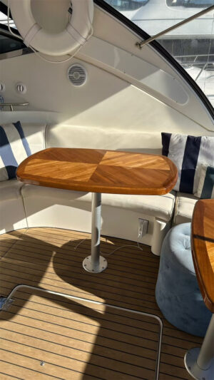 High Gloss Varnished Teak Table Top 500x700mm,19.7×27.5 Inch Barrel Shaped Marine Boat Yacht RV TGH5070