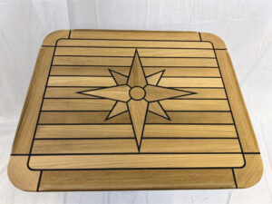 Boat Rectangular Teak Table Top Round Corner 585x690mm 23×27.2 inch Marine Yacht TTR6070