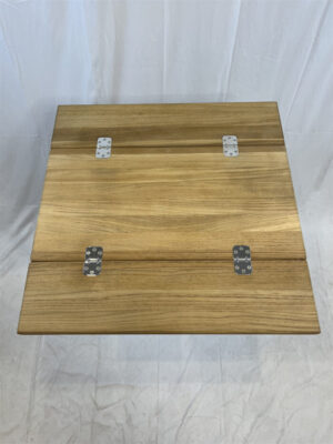 Boat Folding Wings Teak Table Top 660/330x650mm,26/13X25.6 Inch Rectangular Plain Marine Yacht RV Caravan TW3365