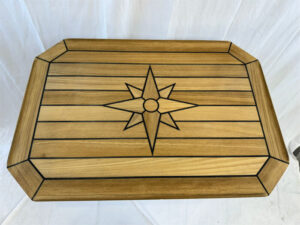 Boat Rectangular Teak Table Top 510x750mm,20.0×29.5 inch Square Corner Marine Yacth RV TT5075