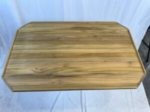 Boat Rectangular Teak Table Top 480x770mm,18.9×30.3 Inch Plain Cut Corners Fiddles Around Table Marine Yacht RV TV5080