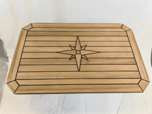 Rectangular Teak Table Top 375×600/510×750/580×900/660x840mm Square Corner Star Inlay Marine Boat Yacht RV