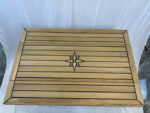 Folding Wings Teak Table Top 340/680*1000 mm,13.4/26.8*39.4 inch Rectangular Star Inlay Marine Yacht RV TW35100