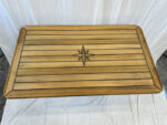Sliding Wings Teak Table Top 340/580x1000mm,13.4/22.8×39.4 Inch Star Inlay Boat Marine Yacht RV TS35100