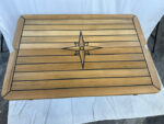 Folding Teak Table Top 680/340x1000mm,26.8/13.4×39.4 Inch Rectangular Star Inlay Marine Boat Yatch RV TF34100