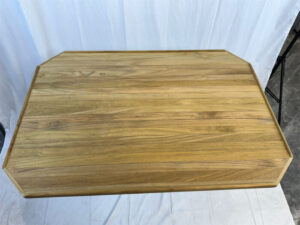 Boat Rectangular Teak Table Top 610x900mm,24×35.4 Inch Plain Cut Corners Fiddles Around Table Marine Yacht RV TV6090