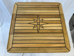 Sliding Wings Teak Table Top 340/580x600mm,13.4/22.8*23.6 Inch Star Inlay Boat Marine Yacht RV TS3560