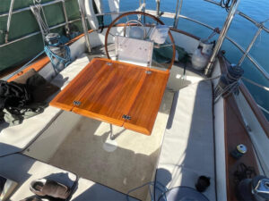 Boat Folding Wings Teak Table Top 960/480x890mm,18.9/37.8X35 Inch Rectangular Plain Marine Yacht RV Caravan TW4889