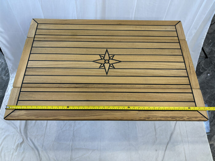 Folding Wings Teak Table Top 340/680*1000 mm,13.4/26.8*39.4 inch Rectangular Star Inlay Marine Yacht RV TW35100 - Image 13