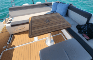 Sliding Wings Teak Table Top 580/340×600,580/340×800,580/340x1000mm Star Inlay Boat Marine Yacht RV