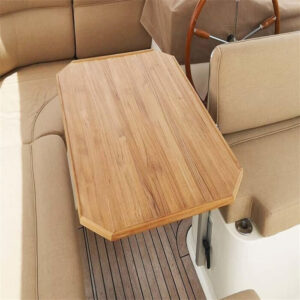 Boat Rectangular Teak Table Top 420x620mm,16.5×24.4 Inch Plain Cut Corners Fiddles Around Table Marine Yacht RV TV4060