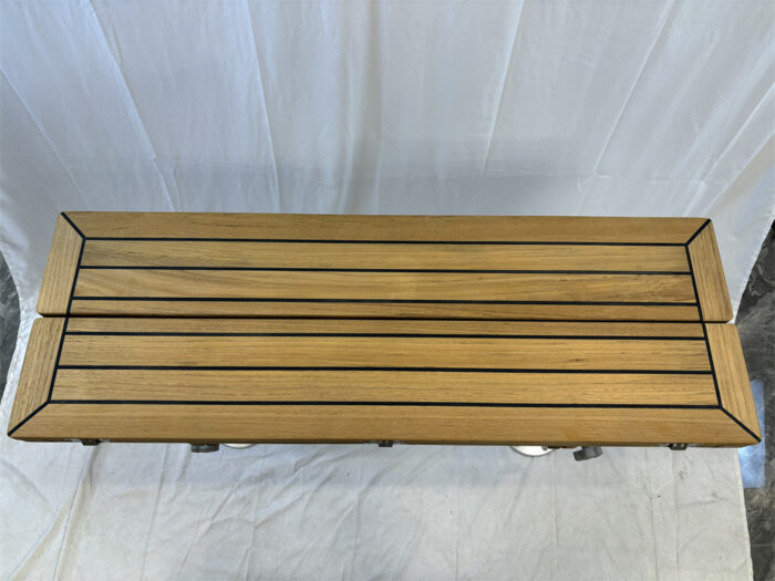Folding Wings Teak Table Top 340/680*1000 mm,13.4/26.8*39.4 inch Rectangular Star Inlay Marine Yacht RV TW35100 - Image 6
