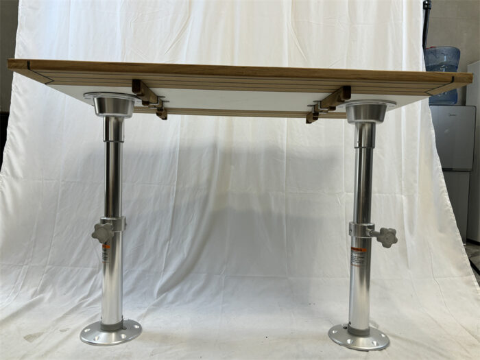 Folding Wings Teak Table Top 340/680*1000 mm,13.4/26.8*39.4 inch Rectangular Star Inlay Marine Yacht RV TW35100 - Image 8