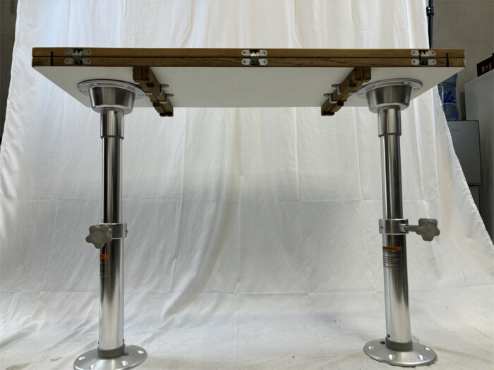 Folding Wings Teak Table Top 340/680*1000 mm,13.4/26.8*39.4 inch Rectangular Star Inlay Marine Yacht RV TW35100 - Image 9