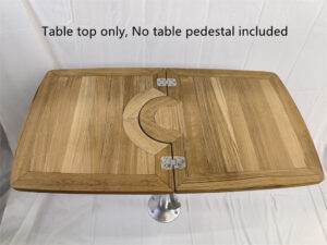 Boat Barrel Folding Teak Table Top 570/900x500mm,22.4/35.4×19.7 Inch Plain Marine Yacht RV Caravan TC5090