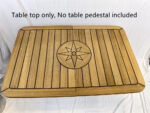 Barrel Folding Teak Table Top 480/960x650mm,18.9/37.8×25.6 Inch Star Inlay Marine Boat Caravan Yacht TC6595