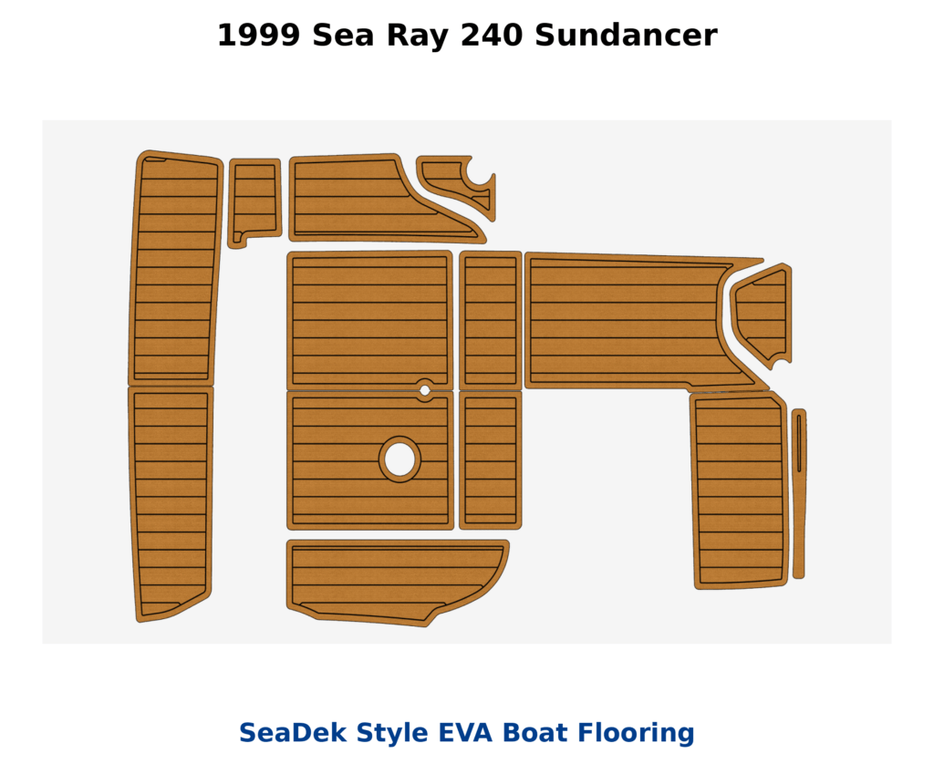 1999 Sea Ray 240 Sundancer full set SeaDek Style EVA Boat Flooring on white background